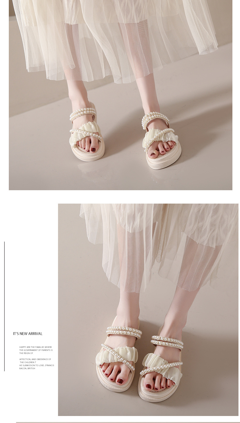 Simple Fashion Hundred With Pearl Thick Bottom Sandals And Slippers Women Summer New Roman Beach S Shoes Trend_voghion.com