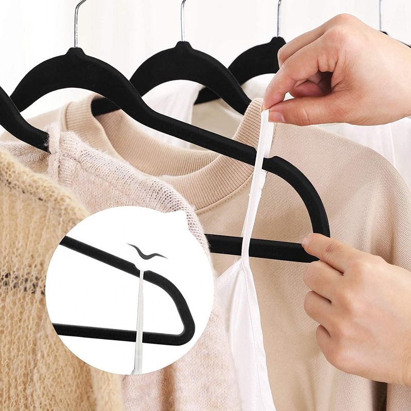 Magic Anti-Wrinkle Adult Plastic Flocked Multi-Functional Non-Slip Hangers_voghion.com