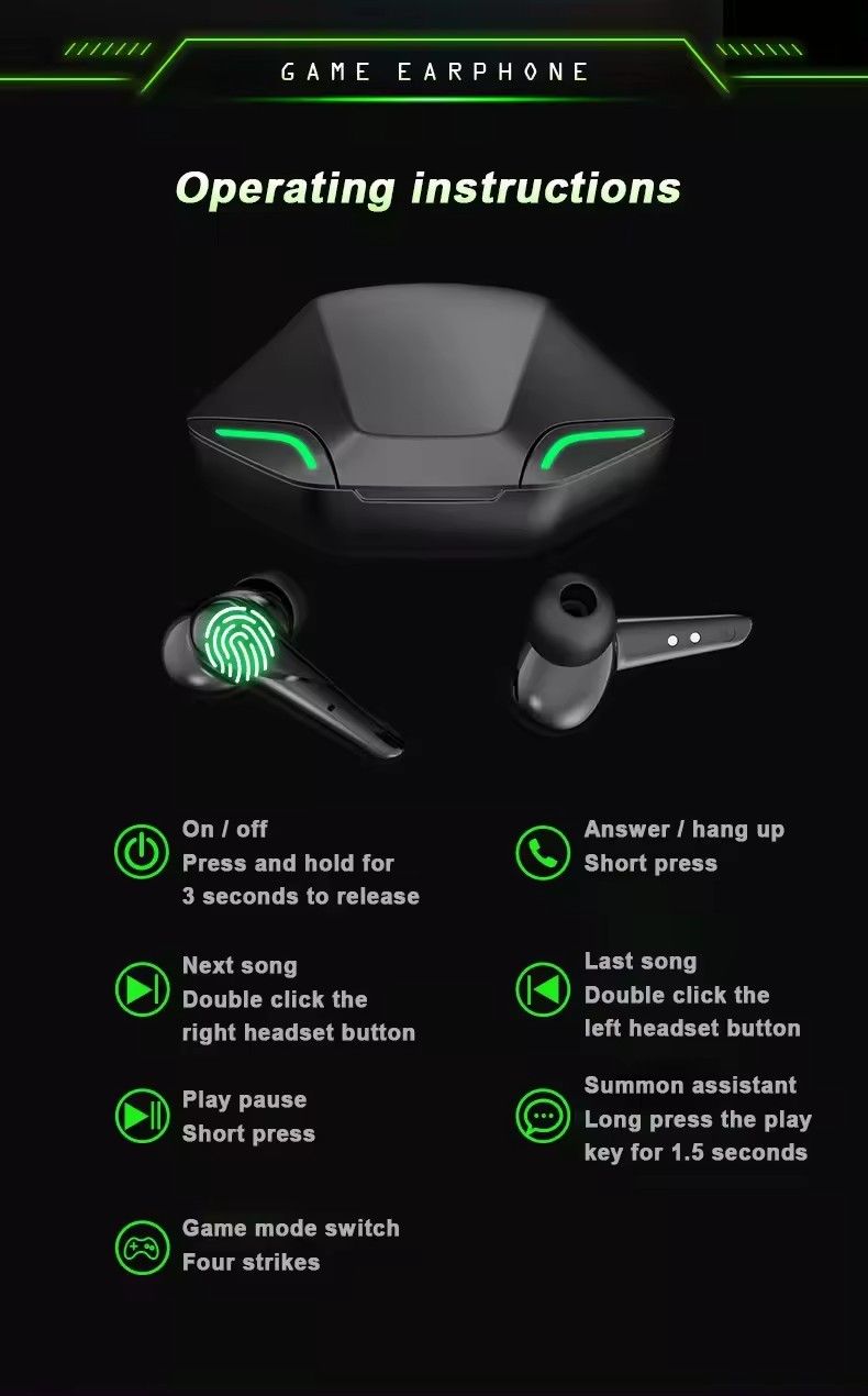 Brezžične Bluetooth slušalke G11 X15pro, e-športne igre, osvetlitev z nizko zakasnitvijo, zmanjševanje šuma v ušesu, dolga življenjska doba baterije, univerzalne slušalke za mobilni telefon_voghion.com