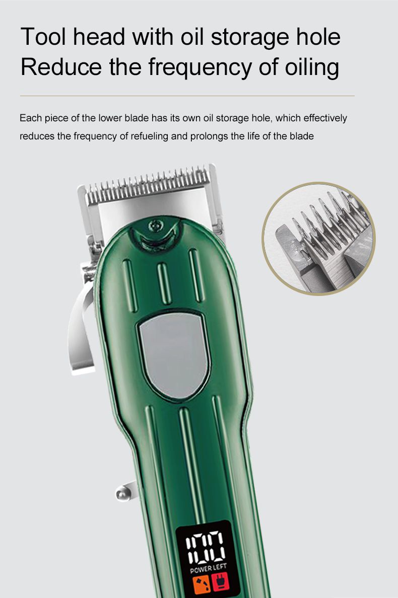 Professional Hair Clipper With Stainless Steel Blades, LCD Display & Rechargeable Battery For Salon & Home Use_voghion.com
