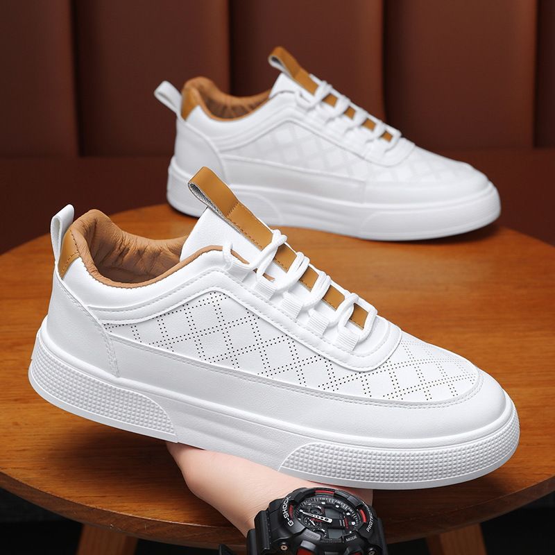 2025 Sommer Neue atmungsaktive dünne weiße Herren-Koreanische Ausgabe Vielseitige Sport-Casual-Board-Trendschuhe_voghion.com