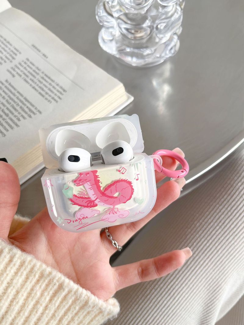 Pink Dragon for airpods 3 protective case pro2 Bluetooth 1/2 generation earphone case Chinese style_voghion.com