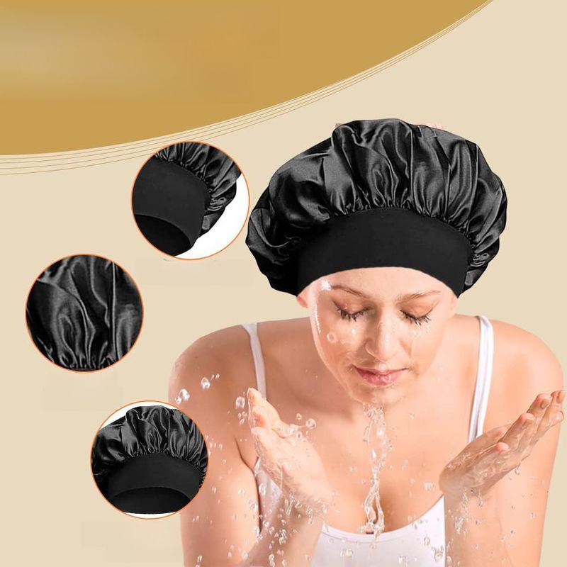 Breedgerande, zeer elastische hoofddoek, beautyhoed, badhoed, haarverzorgingshoed, gekleurde dameshoed, slaapmuts_voghion.com
