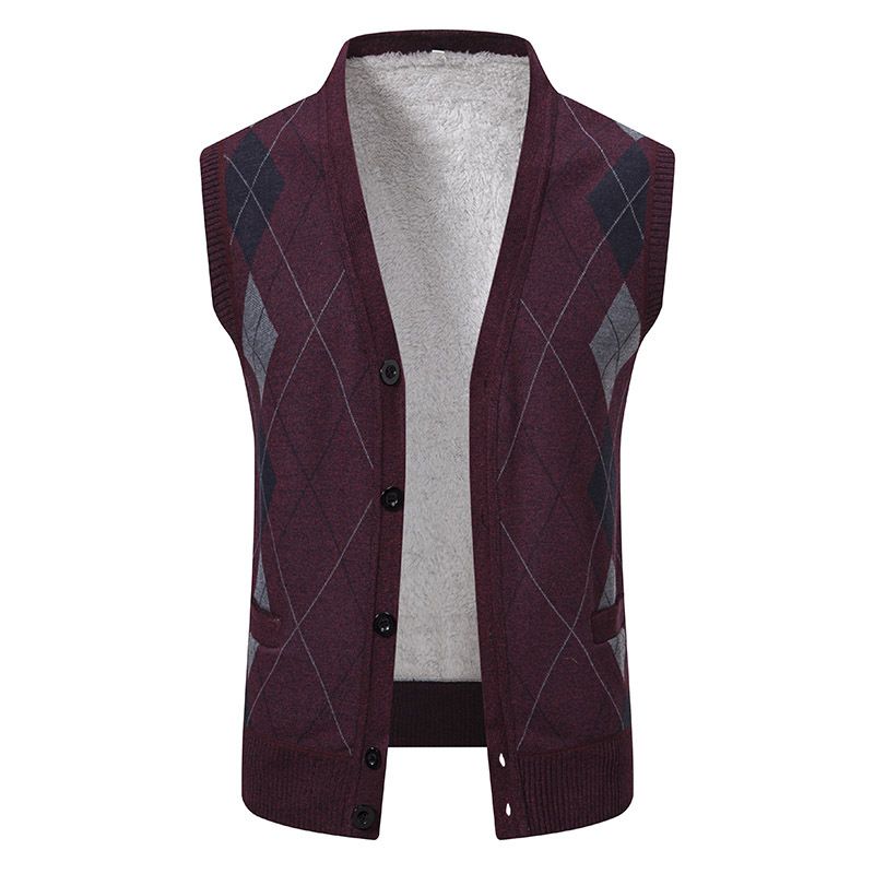 Gilet maglione da uomo autunno e inverno sciolto casual senza maniche più gilet in pile capelli caldi da uomo_voghion.com