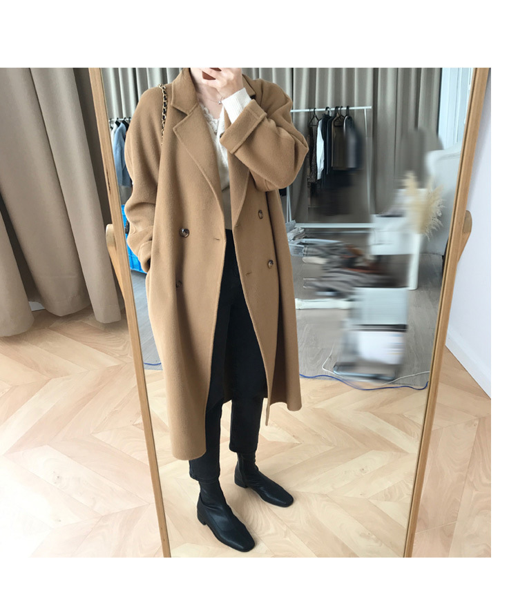 Women's Clothing Woolen coat for women autumn and winter new style loose mid length style temperament high end small size woolen coat for women_voghion.com
