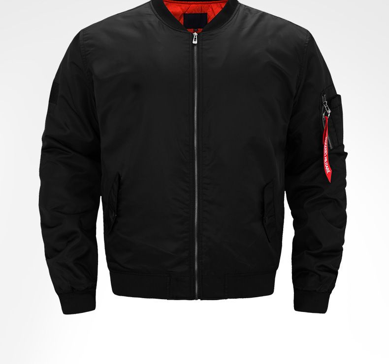 Plus Size Men's Loose Cotton Padded Bomber Jacket_voghion.com