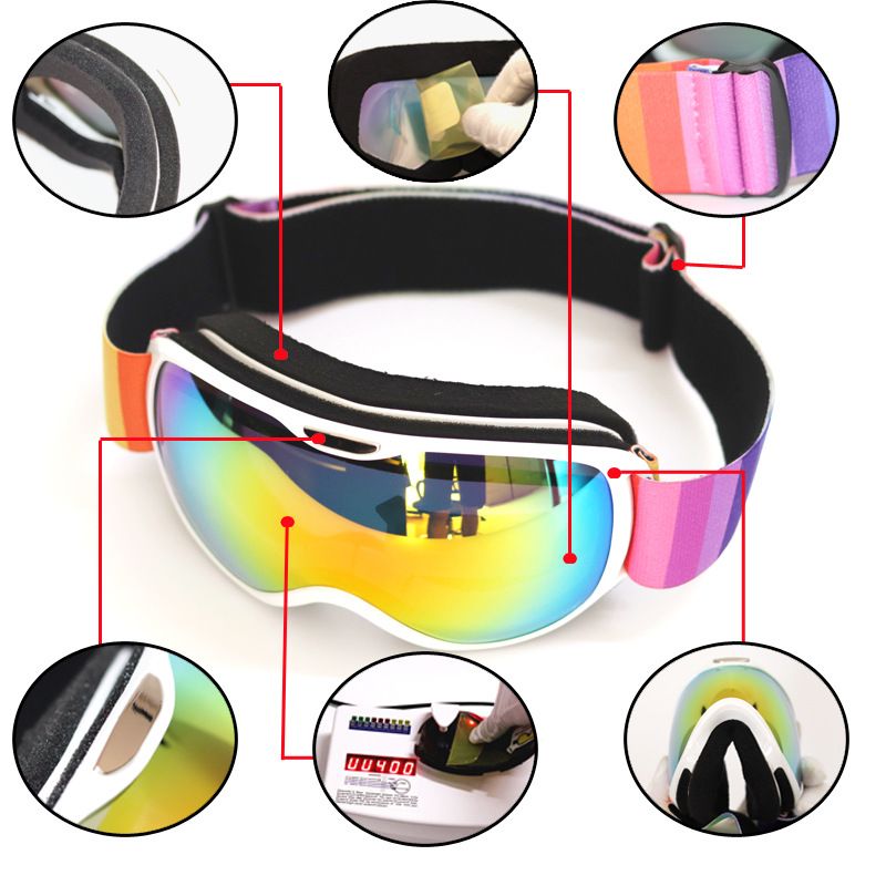 Children's double-layer anti fog ski mountaineering goggles, winter skiing goggles for men and women_voghion.com