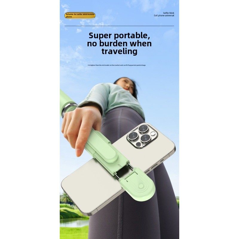 Selfie stick new mobile phone holder travel handheld multi-function live broadcast shooting portable universal bluetooth vlog mini_voghion.com