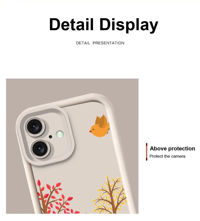 Bäume und Vögel für iPhone 16 11 13 14 12 Pro Max 15 Plus SE 2020 X XR XS Max 8 7 Plus Mini Schwarze weiche Silikon-Telefonhülle_voghion.com