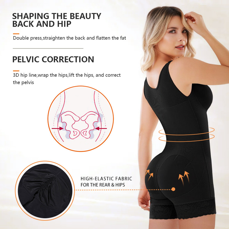 tummy control, butt lift, body shaping, crotch opening, large size body shaping, breast support, tummy control corset, one-piece body shaping garment_voghion.com