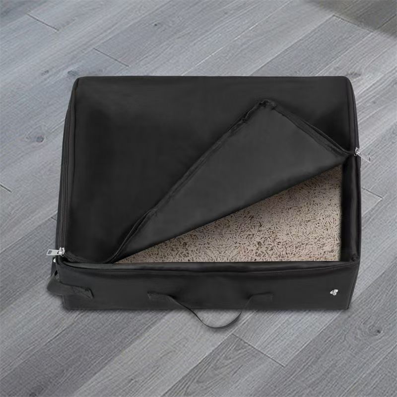 Travel Portable Waterproof Foldable Pan Fabric Litter Box Cat Supplies Storage Bag_voghion.com