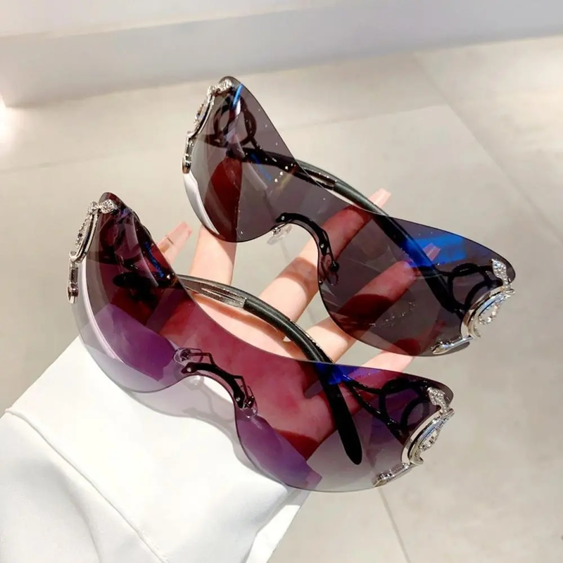 Y2K Randlose Sonnenbrille Frauen Marke Designer Punk One Piece Sonnenbrille Männer Goggle Shades UV400 Schlange Mode_voghion.com