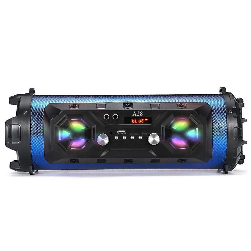 Bluetooth Speaker A28 Portable Wireless Stereo Bass Subwoofer Karaoke Party Speakers With RGB LED Light Support FM Radio TF Card_voghion.com