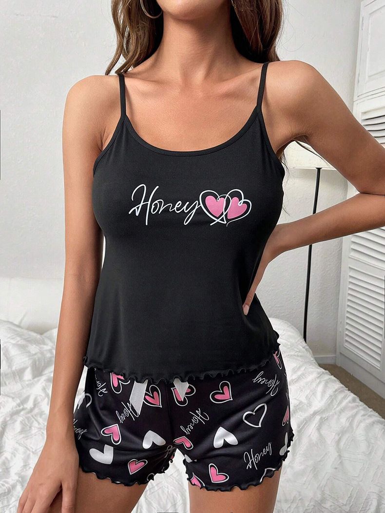 Damen Nachtwäsche Pyjamas für Frauen Ärmelloses Leibchen Shorts Anzug Milchseide Home Kleidung_voghion.com