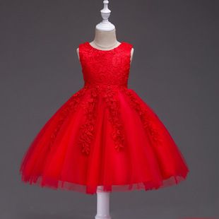 Robe de spectacle perlée pour enfants européens et américains, robe bouffante multicouche pour fille, robe de Noël pour enfants_voghion.com