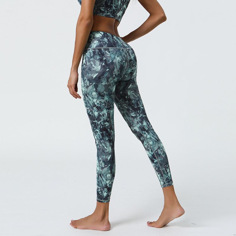 Neue Neun-Punkt-Leggings für Damen mit hoher Elastizität und Aufdruck, Outdoor-Sport-Fitness-Yogahosen aus den USA_voghion.com