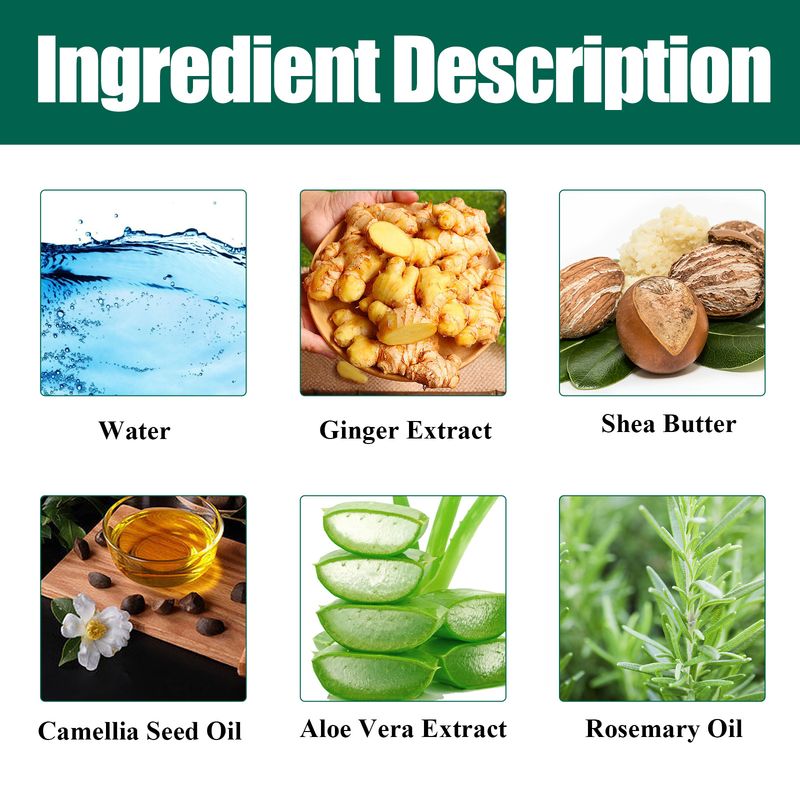 Creme de óleo essencial para cabelos de gengibre, creme nutritivo para cuidados com a raiz dos cabelos_voghion.com
