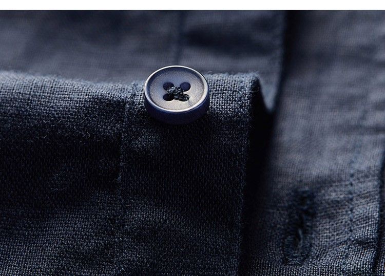 Herrenbekleidung Sommer Casual Square Collar Leinen Kurzarmhemd Dünn Atmungsaktiv Lose Große Größe Baumwolle Und Leinen Weißes Hemd_voghion.com