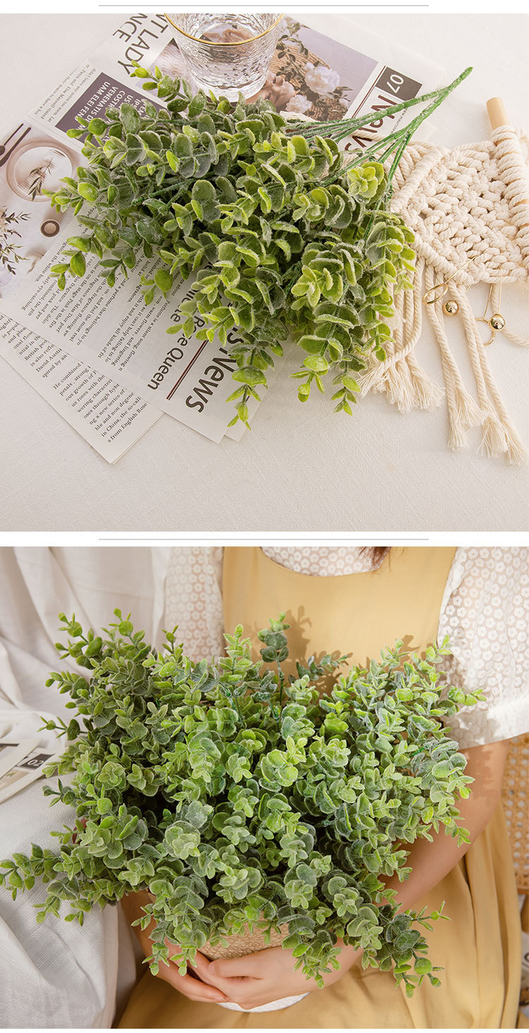 Produttore eucalipto vendita soldi foglia capelli con erba fiori artificiali all'ingrosso fiori artificiali decorazione matrimonio GF16296A_voghion.com