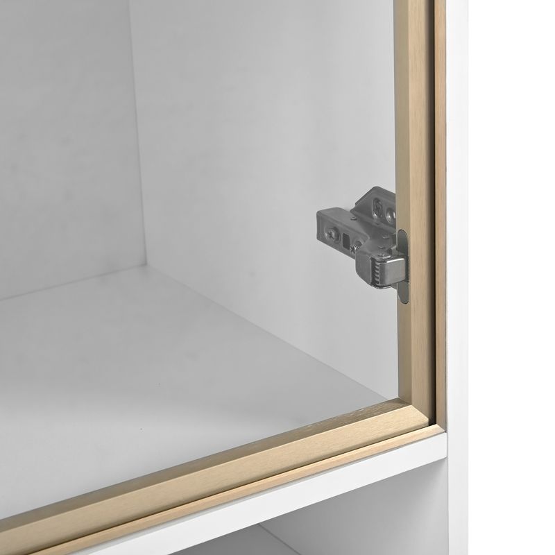 Hochschrank Weiß 60x180cm con 16 colores LED, Bluetooth, frente de cristal_voghion.com