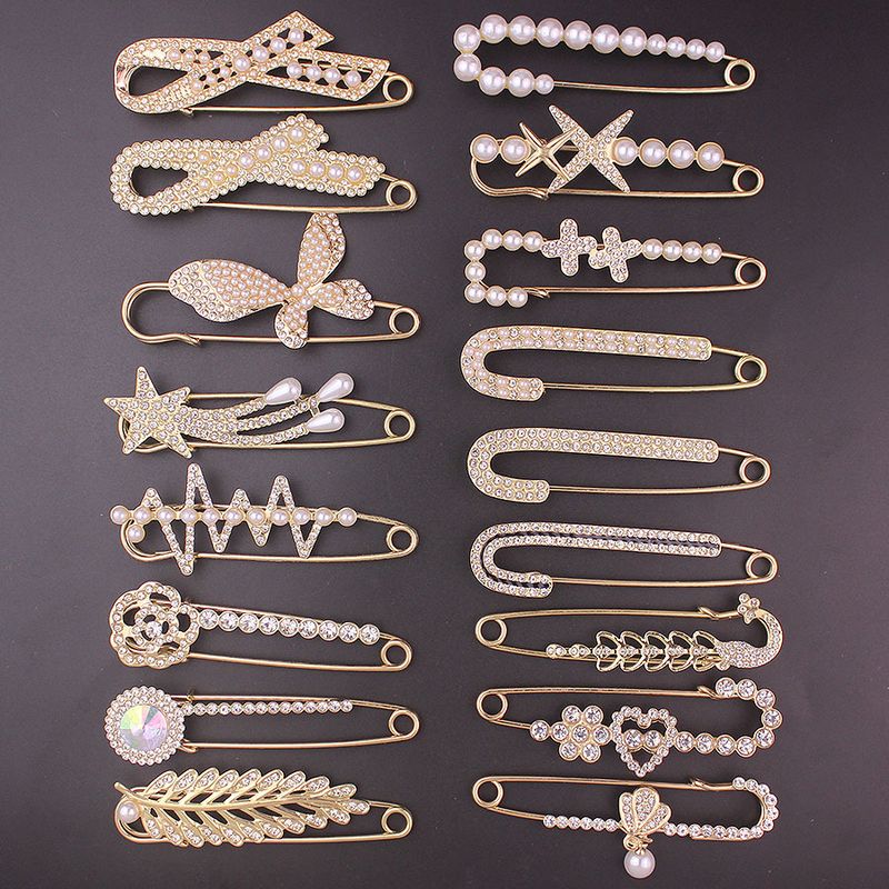 Rhinestone Pearl Simple 7.5cm Large Brooch Cardigan Scarf Decoration Women's Suit Accessory_voghion.com