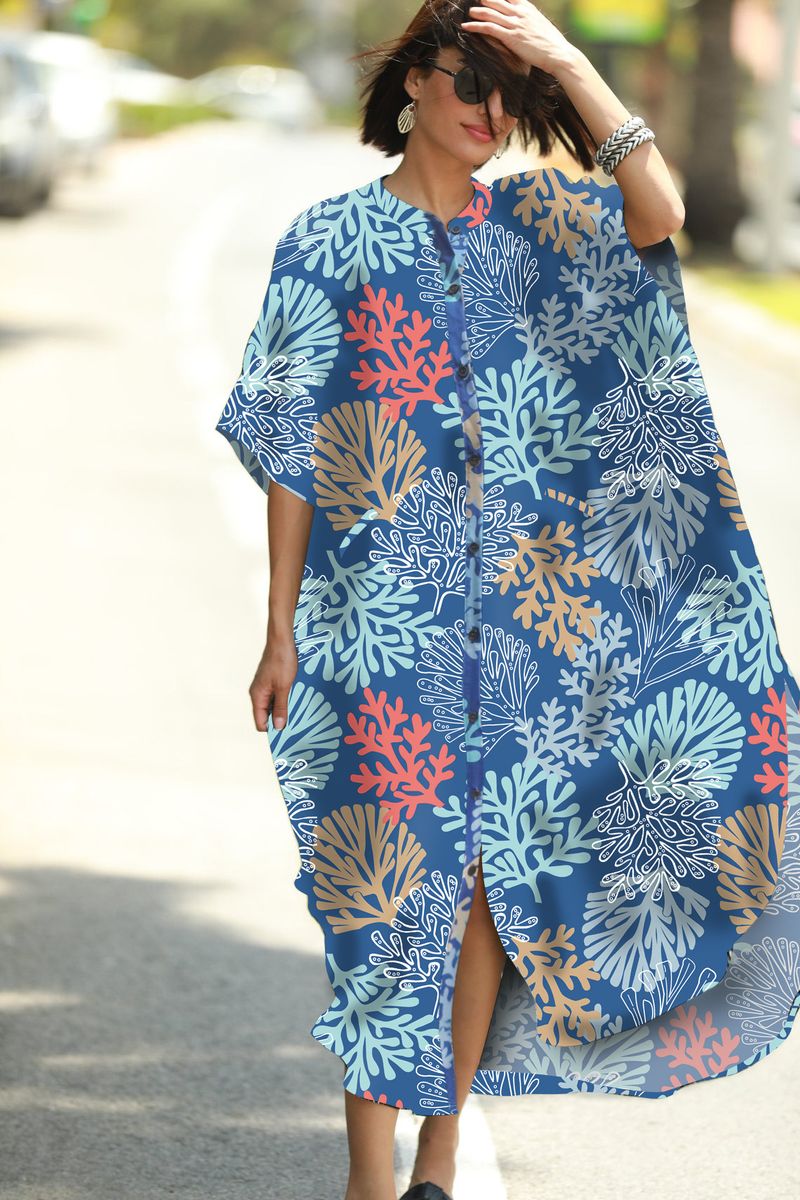 Resort Kimono Cover-Up – 292GSM Stretchy Beach Tunic With 4-Way Elasticity, UPF 50+ Sun Protection For Swimsuits (One Size, Polyester)_voghion.com