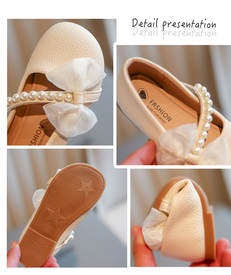 Mutter & Kinder Mode leder schuhe für mädchen Prinzessin Perle bogen süße einzelnen schuhe weiche sohlen baby wanderschuhe_voghion.com