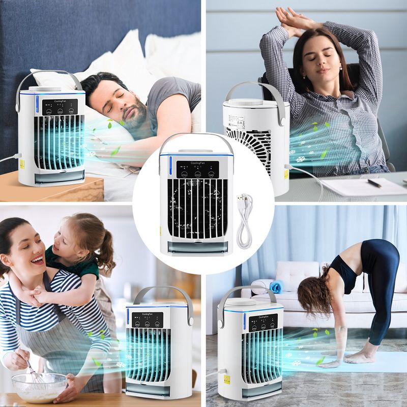 Explosives Desktop Cooler Office Mute Humidification Spray Electric USB Mini Air Conditioner Fan_voghion.com