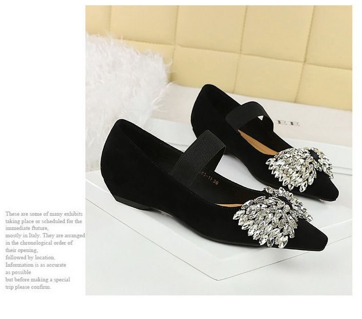 Light Luxury Elastic Band One-pedal Low-heeled Women's Single Shoes Dazzling Rhinestone Bow Wedge-heeled Women's Shoes_voghion.com
