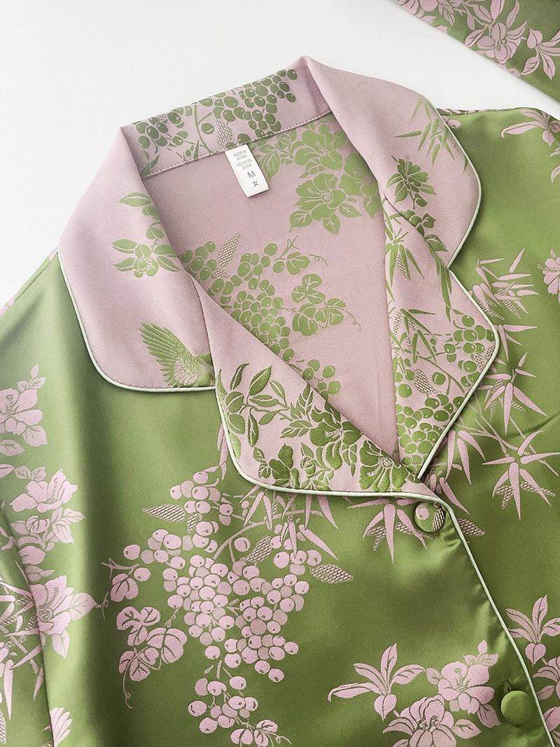 Apakšveļa Ins Style Pavasaris un vasara Jaunas Sieviešu Īsās Piedurknes Ledus Zīda Pidžamas Vienkārša_voghion.com