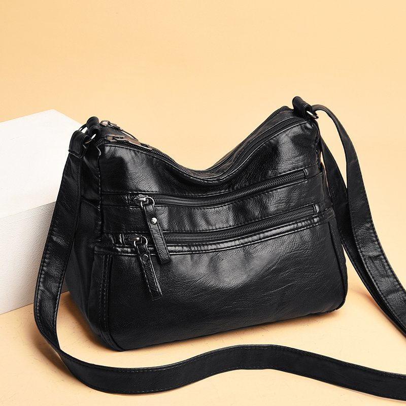 Single Shoulder Mom's 2023 Summer New Washed Soft Leather Women's Crossbody Large Capacity Middle aged and Elderly Bag_voghion.com
