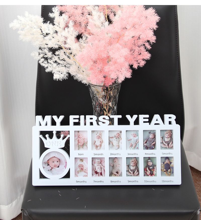 Marco de fotos para bebés recién nacidos de 0 a 12 meses, marco de fotos conmemorativo para hitos de crecimiento, material plástico PP, accesorios para fotografía de bebés_voghion.com