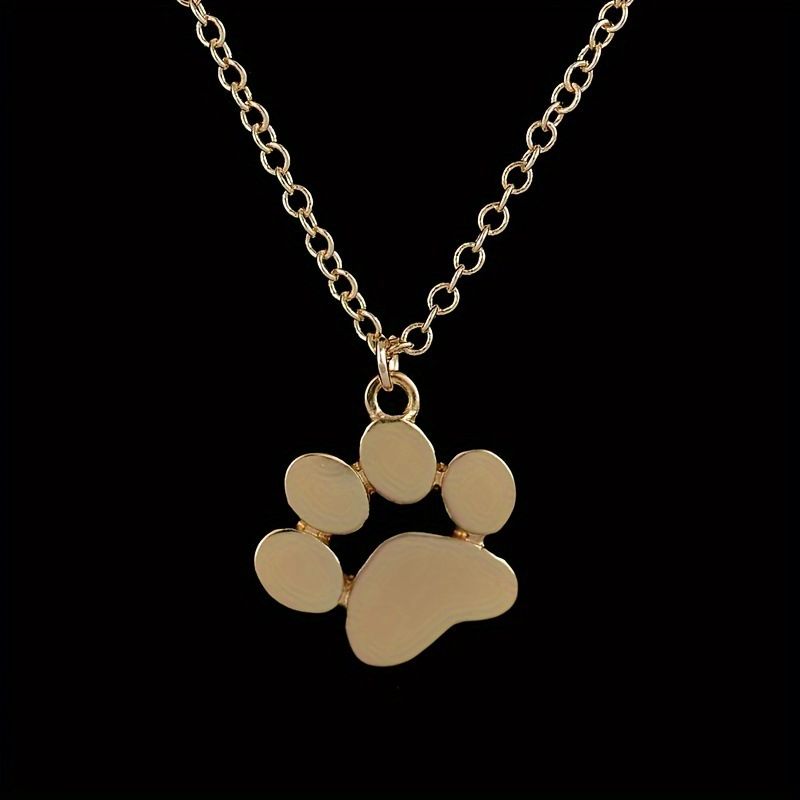 Collana con ciondolo a forma di impronta di gatto con catena in lega di rame di alta qualità e simpatico animaletto._voghion.com