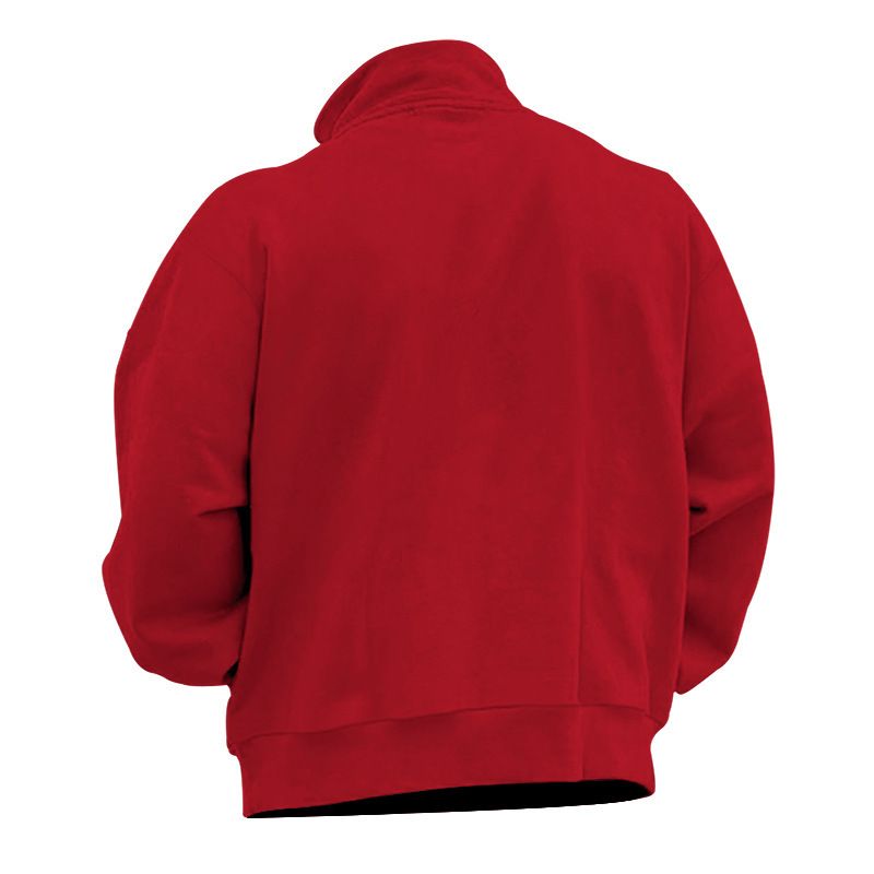 Felpa con cappuccio in pile casual da uomo con collo alto e mezza cerniera - Vestibilità ampia, calda e confortevole, taglia europea_voghion.com