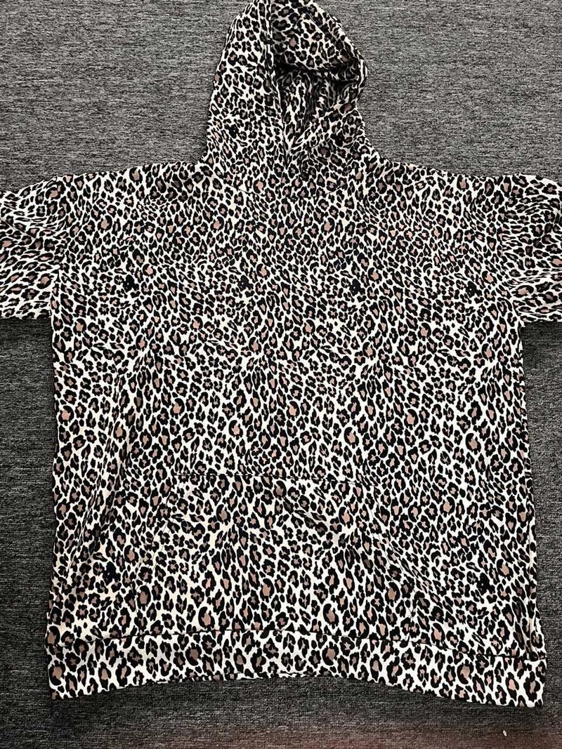 Herrenbekleidung Herbst Neue Leopard Digitaldruck Hoodie Lose Reißverschluss Strickjacke Pullover_voghion.com
