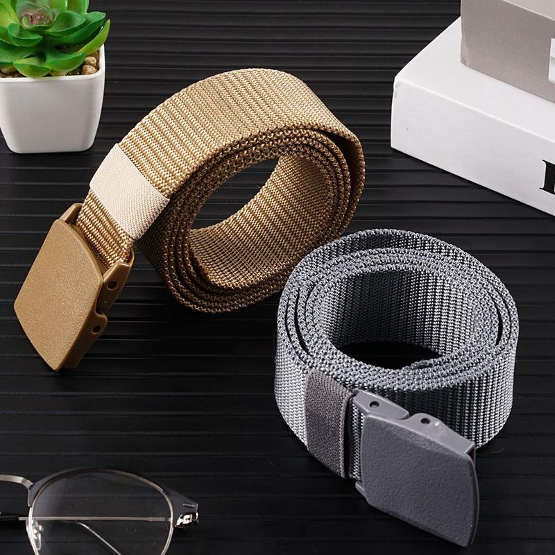 HOT Braided Nylon Canvas Outdoor Hunting Tactical Braid Belts For Men Women Jeans Solid Color Trouser Belt Adjustable Waist_voghion.com