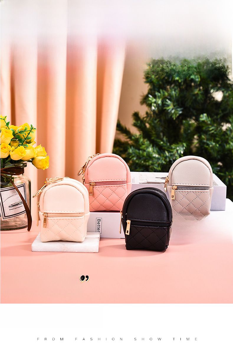 Nei Mini PU Mënz Portemonnaie Mini léif kleng Rucksak Schlësselfach Datenkabel Lippenstift Späicherbeutel Fabréck Grousshandel_voghion.com