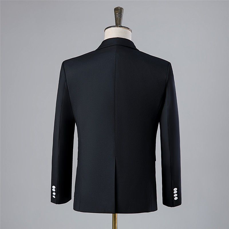 Fotostudio Fotografie Herren Hochzeitskleid Kostüm Bühnenmoderator Britischer Stil Dreiteiliger Anzug_voghion.com