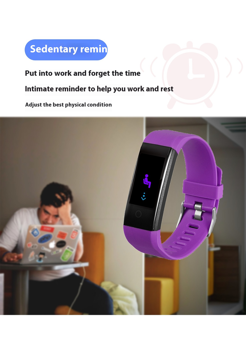 115plus Smart Bracelet Adulto Passo Sonno Ossigeno nel sangue Frequenza cardiaca Pressione sanguigna Esercizio Orologio_voghion.com