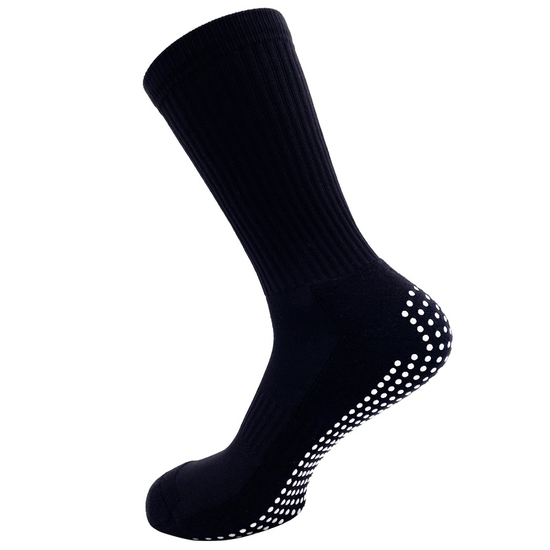 2025d Solid Color Non-Slip Soccer With Dotted Cushioning, Wear-Resistant Towel Bottom Sports Socks For Men, Sweat-Absorbent_voghion.com