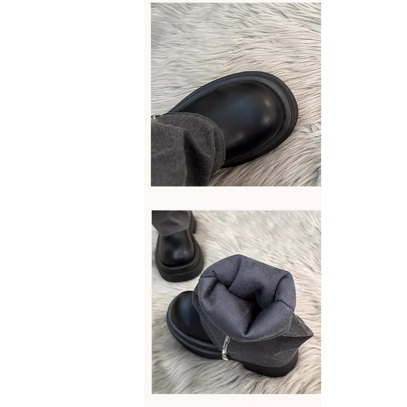 Stivali alti con tacco grosso, nuovi stivali bassi autunno/inverno 2025, eleganti e versatili_voghion.com