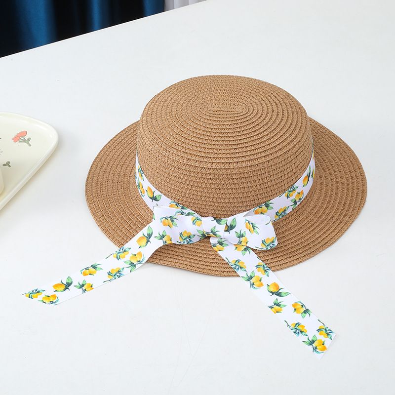 Protezione solare estiva per bambini e donne, parasole pieghevole da spiaggia a tesa piatta, cappelli, borse, set per erba genitore-figlio_voghion.com