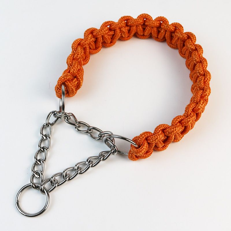 Collare per cani intrecciato a mano con corda rotonda multicolore, accessori per animali domestici_voghion.com