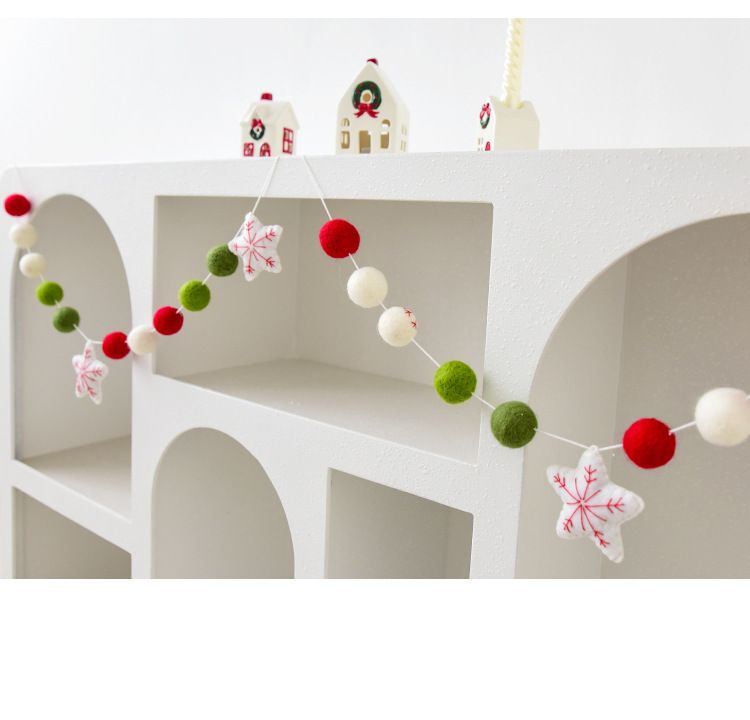 NUCHI Wool Felt Pentagram String - Reindeer Flag Christmas Tree Decoration Pendant_voghion.com