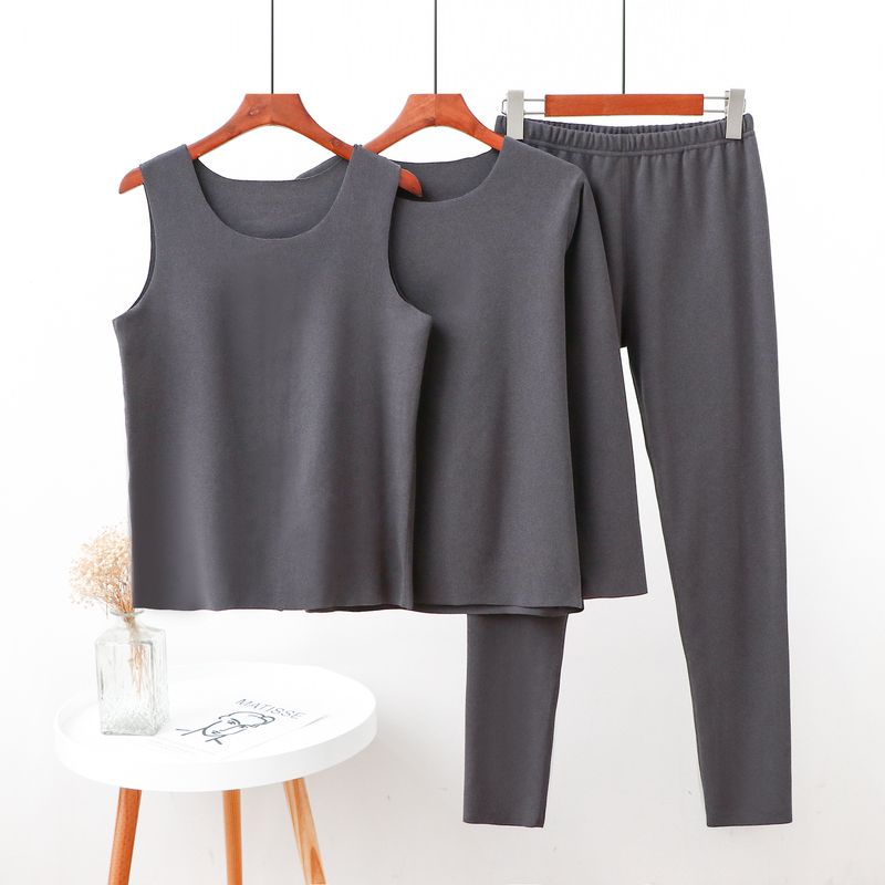 Hierscht a Wanter Nei Däitsch Selbstheizungs-Samtënnerwäsch Damen Dräideeleg Ënnerwäsch Hemd, Tanktop, Hosen, Grouss Waarm_voghion.com