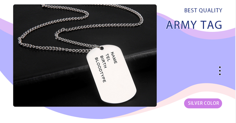 Hot Sales Military Army Tactical Personalized Bar US Dog Tag Necklace Soldier Name Chain Custom War Gift For Man Stainless Steel_voghion.com