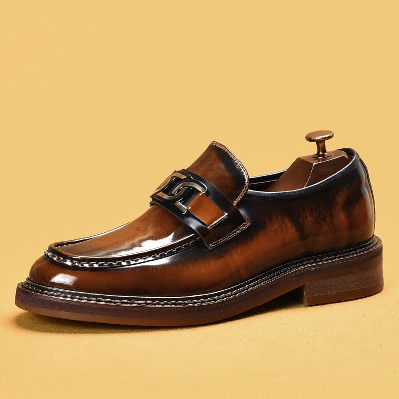 Euro Step 【Esclusiva VIP】Mocassini casual da uomo in vera pelle con morsetto, stile britannico, slip-on_voghion.com