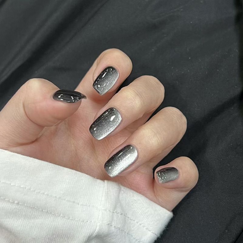 Handgemachte Phototherapie Cool Black Crystal Cat Eye Tabletten für Herbst und Winter Temperament Aufhellung Tragen Nagel 30_voghion.com