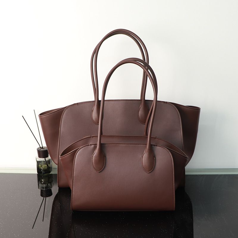 2025 Nieuwe Niche Marlo17 Shopping Row Minimalistische Stijl Grote Capaciteit Tote Echte Leren Handtas Schoudertas_voghion.com