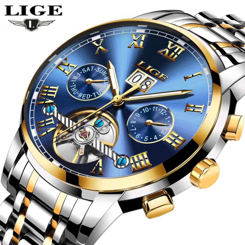 Business Machinery Men's High-end Multifunctional Large Dial Three Eye Six Pin Steel Strip Quartz Watch_voghion.com